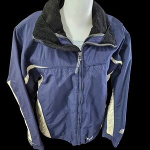 Blue and Cream Zip-Up Jacket